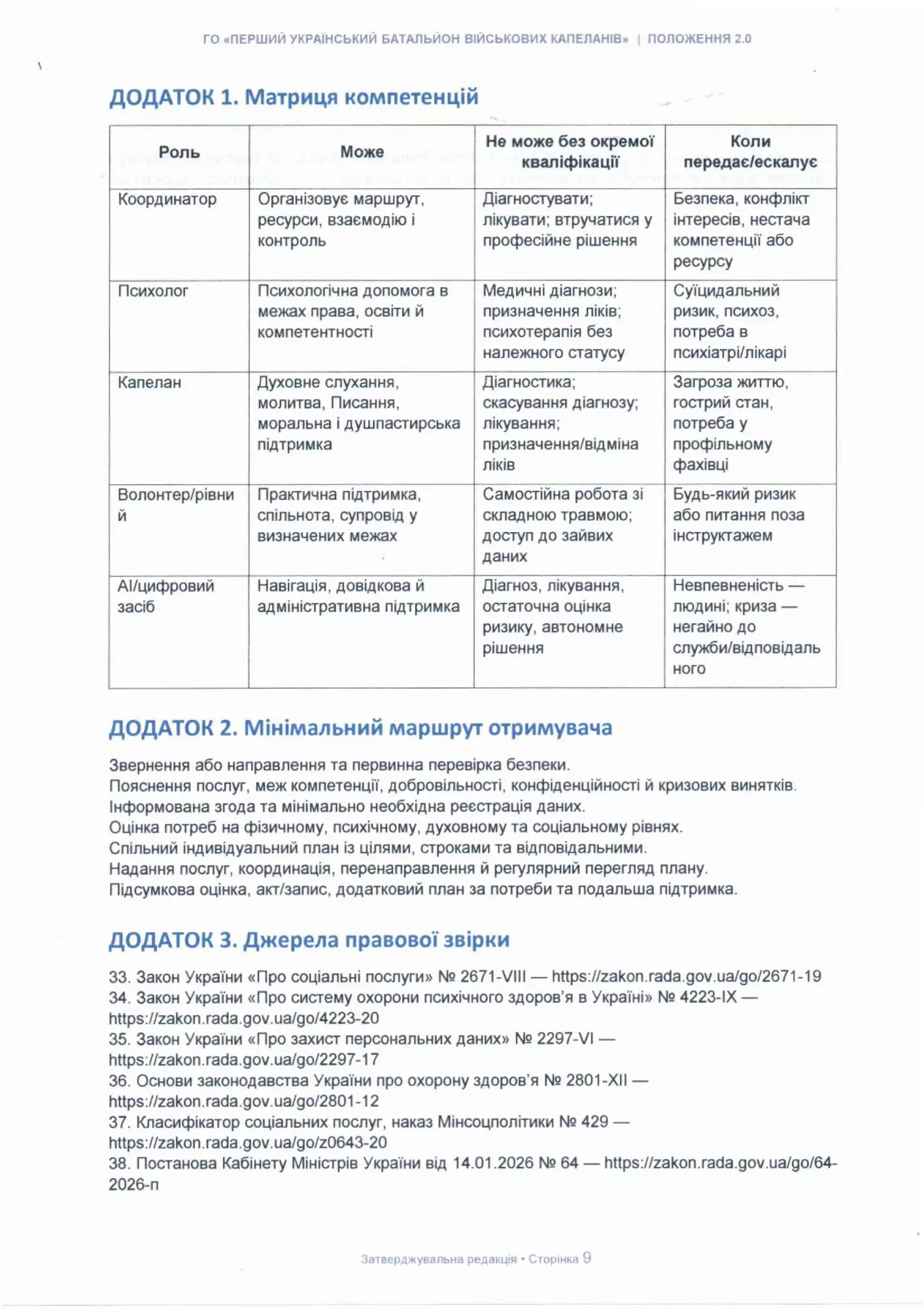 Положення про організацію та надання послуг